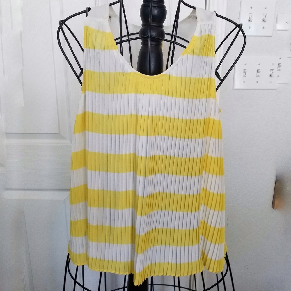 Anthropologie Maeve white yellow stripe to…